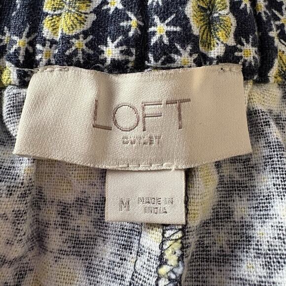 Ann Taylor LOFT Floral Linen Blend Skater Skirt Pockets Womens Medium (1578) - Picture 3 of 4